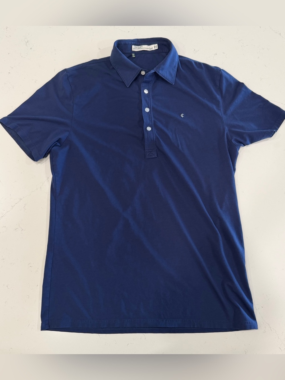 Criquet Men's Deep Blue Polo Shirt Large